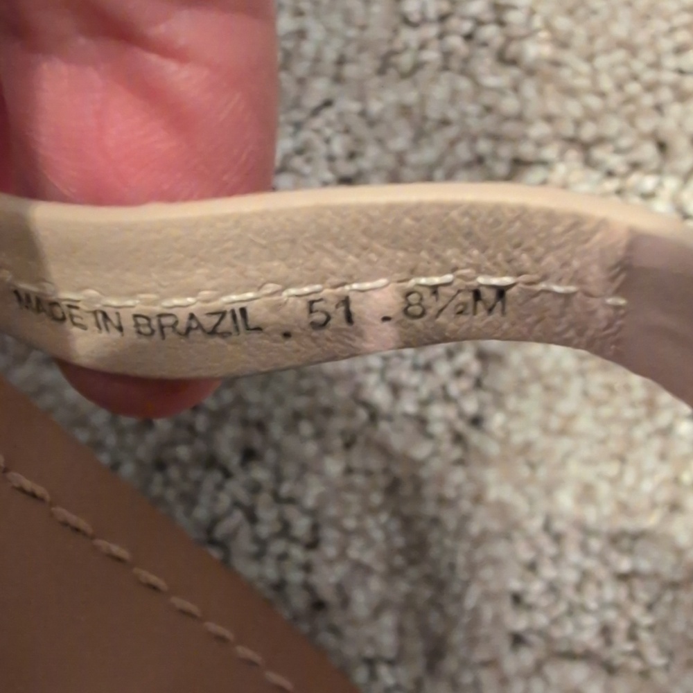 Tory Burch Square Toed Miller Sandal Leather Seashell Pink Gold Toned Logo 8 1/2 - Picture 4 of 10